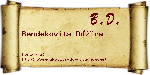 Bendekovits Dóra névjegykártya