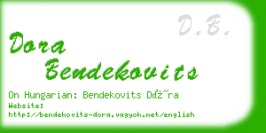 dora bendekovits business card